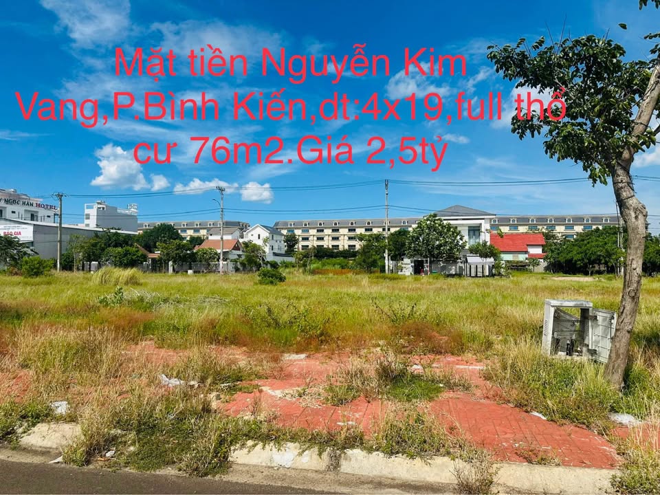 Đất thổ cư 76m² phường Bình Kiến giá 2.5 tỷ - Pháp lý rõ ràng!