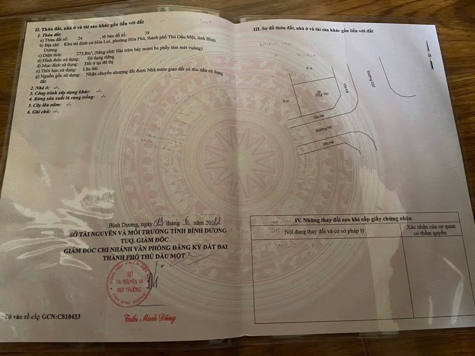 Đất nền góc 2 mặt tiền đường D27, TP Thủ Dầu Một 273m² giá 16 tỷ - Cơ hội đầu tư tuyệt vời!