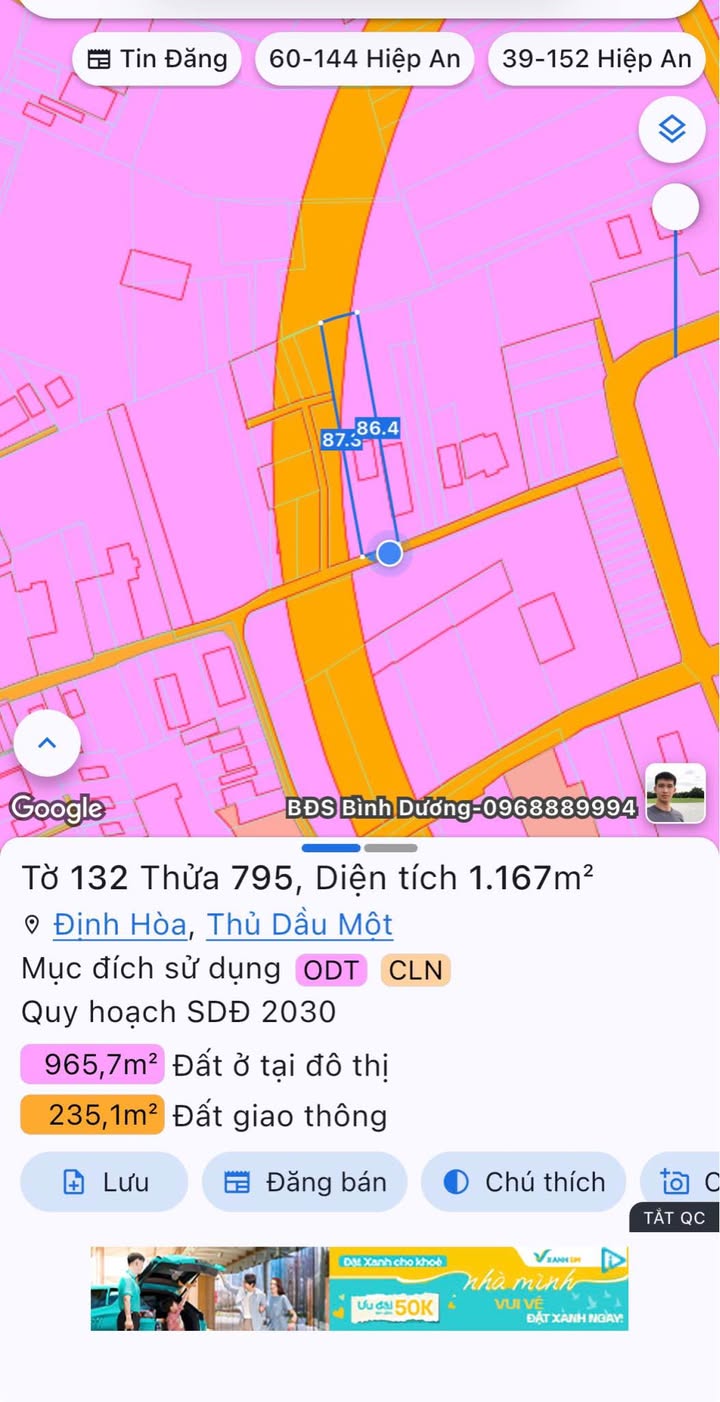 Đất nền Đức Hòa Hạ, Long An 1167m² giá 7 tỷ - Tiềm năng sinh lời cao!