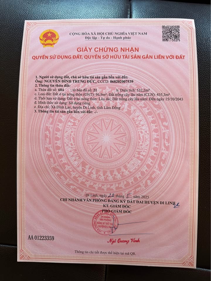 Đất thổ cư Bảo Thuận 630.5m² giá 1.5 tỷ - Đầu tư sinh lời ngay trung tâm!