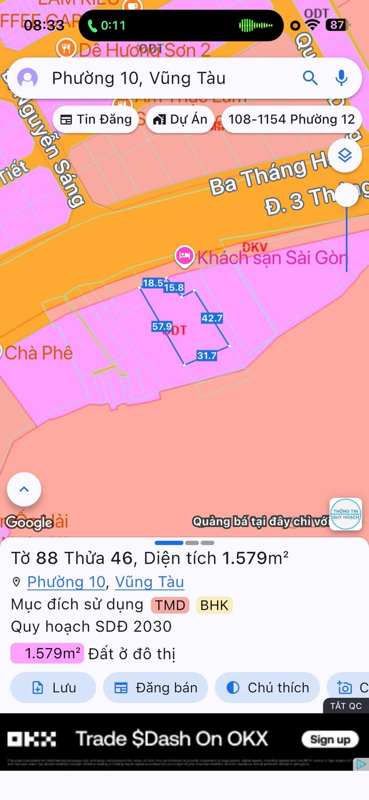 Đất mặt tiền đường 3/2 Vũng Tàu 1578m² giá 55.23 tỷ - Cơ hội đầu tư hiếm có!