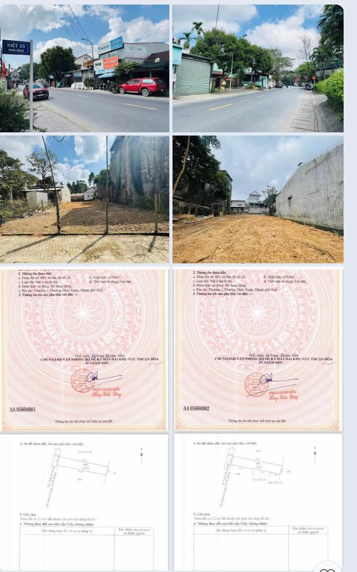 Đất nền đẹp tại Phường Thủy Xuân 119m² giá 1.65 tỷ - Sổ đỏ chính chủ!