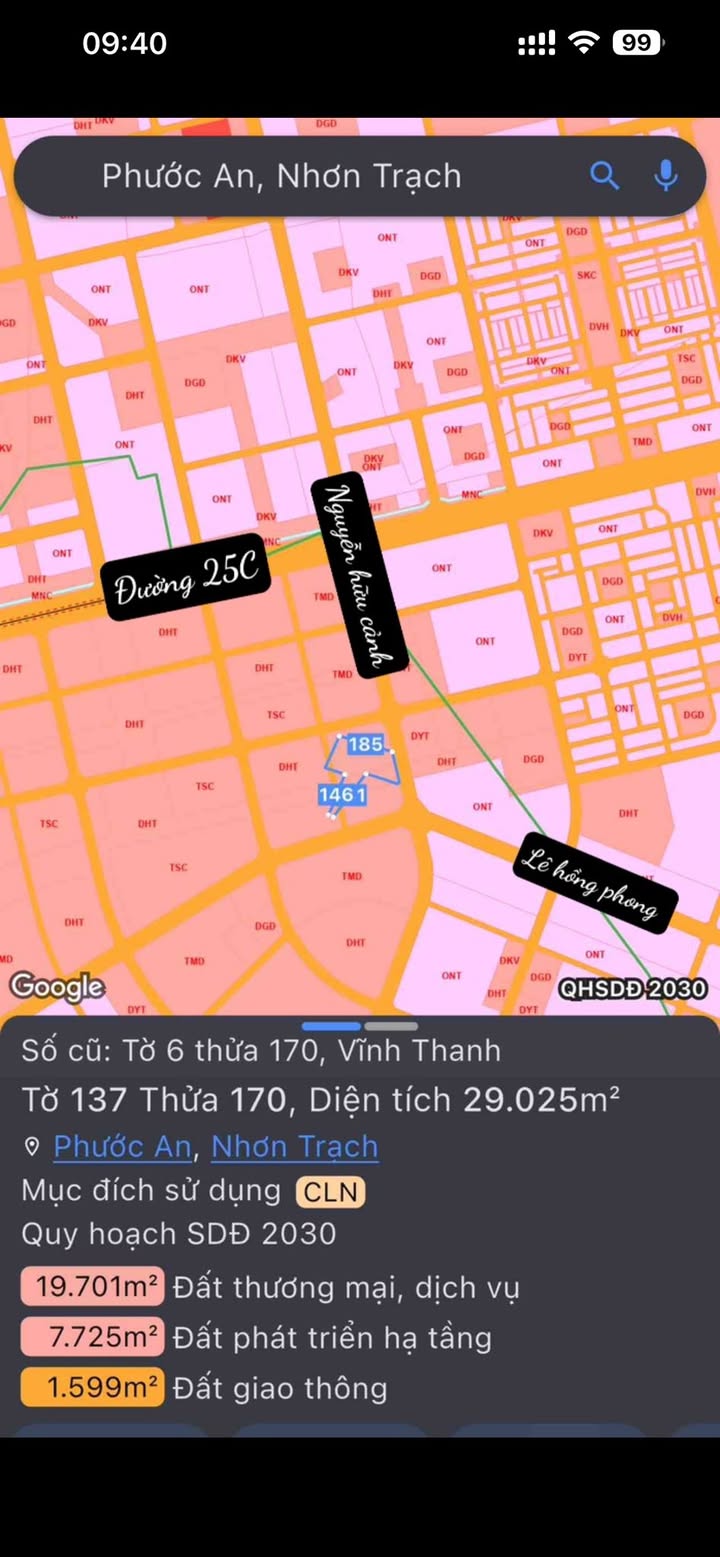 Đất dự án Vĩnh Thanh Nhơn Trạch 29.000m² giá 87 tỷ - Cơ hội đầu tư tuyệt vời!