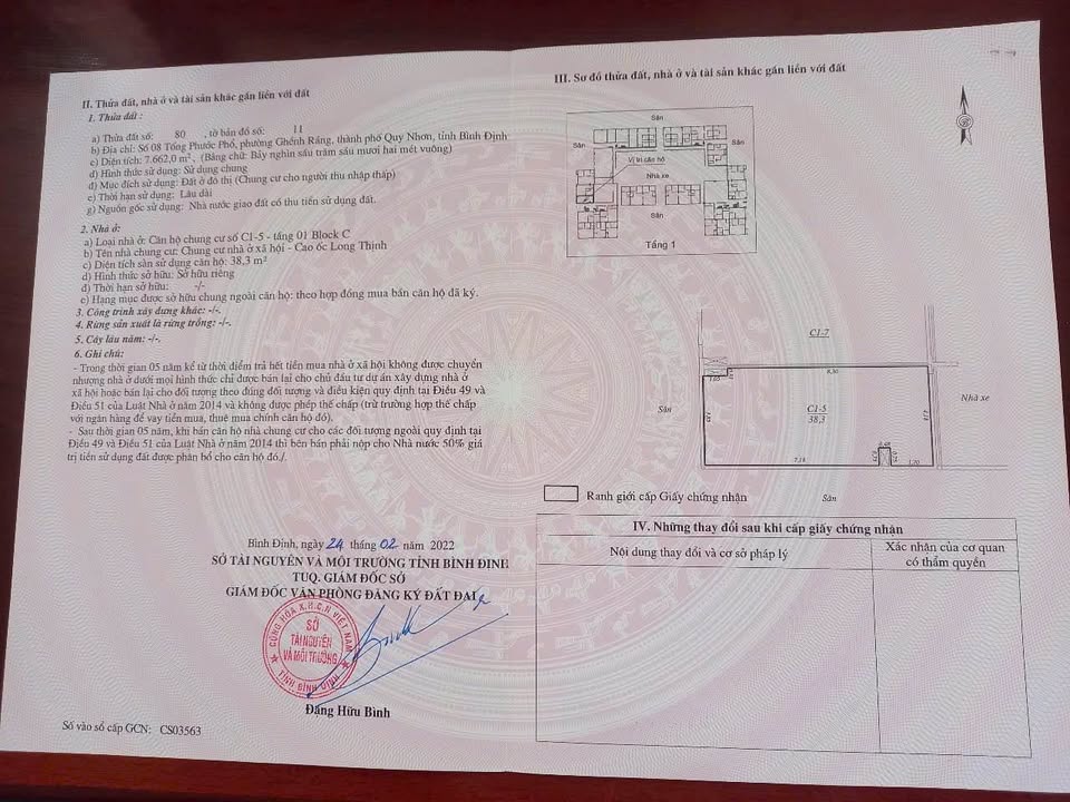 Căn hộ chung cư Long Thịnh Quy Nhơn 38m² giá thỏa thuận - Sổ đỏ chính chủ!