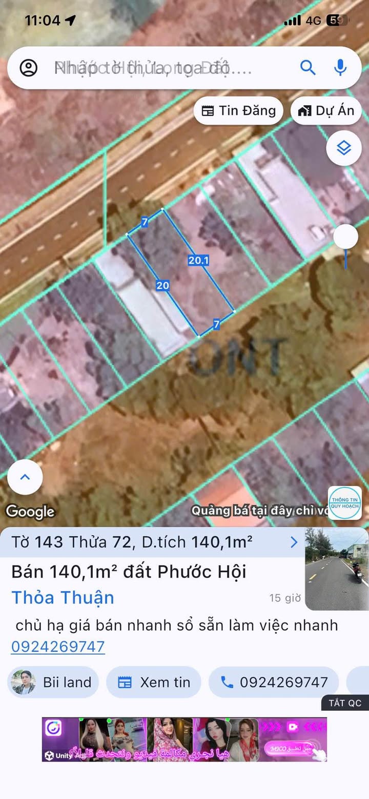 Đất nền Xã Phước Hội 140m² giá 2.35 tỷ - Vị trí trung tâm gần biển!