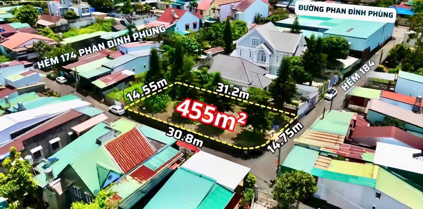 Đất nền góc 2 mặt tiền hẻm 184 Phan Đình Phùng 541m² giá 6.9 tỷ - Cơ hội đầu tư tuyệt vời!