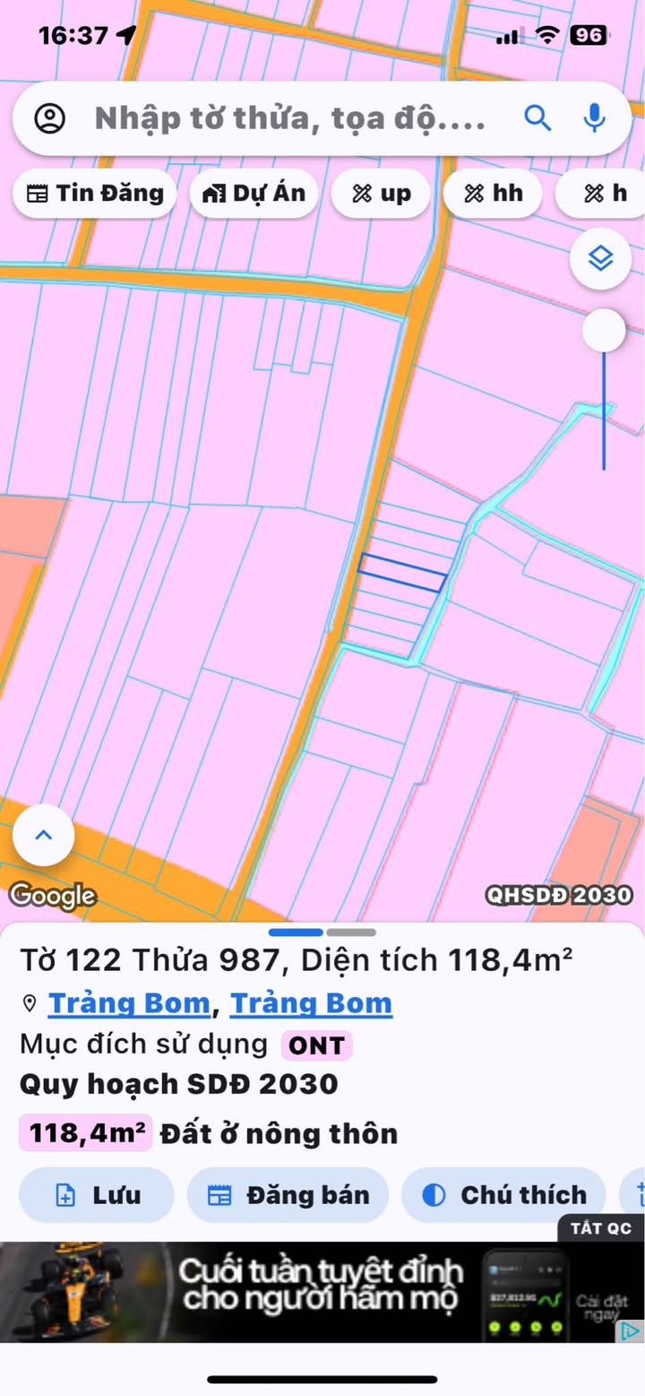 Đất nền 112m² tại Ấp Độc Lập, Xã Giang Điền - Sổ đỏ chính chủ, giá chỉ 1 tỷ