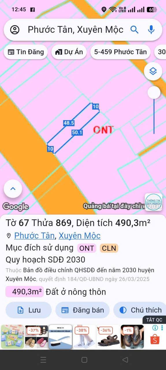 Đất nền Xuyên Mộc 500m² giá 4 tỷ - Đầu tư sinh lời lý tưởng!