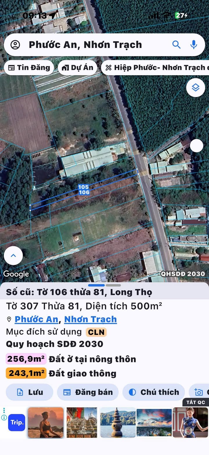 Đất nền mặt tiền đường Hùng Vương, Nhơn Trạch, 500m² giá 6.3 tỷ - Đầu tư sinh lời ngay!