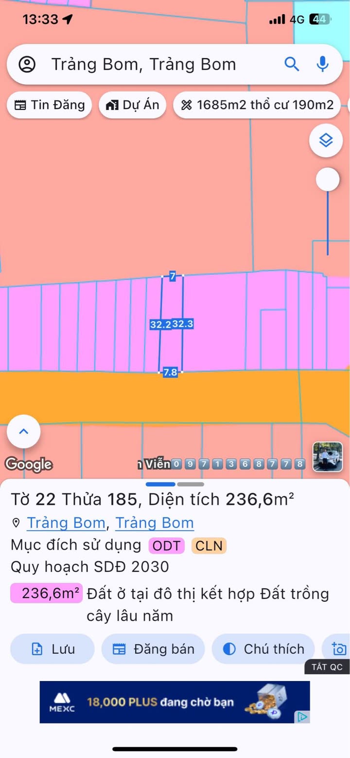FrontHouse Đường Nguyễn Huệ Trảng Bom 900m² - Vị trí trung tâm hành chính!