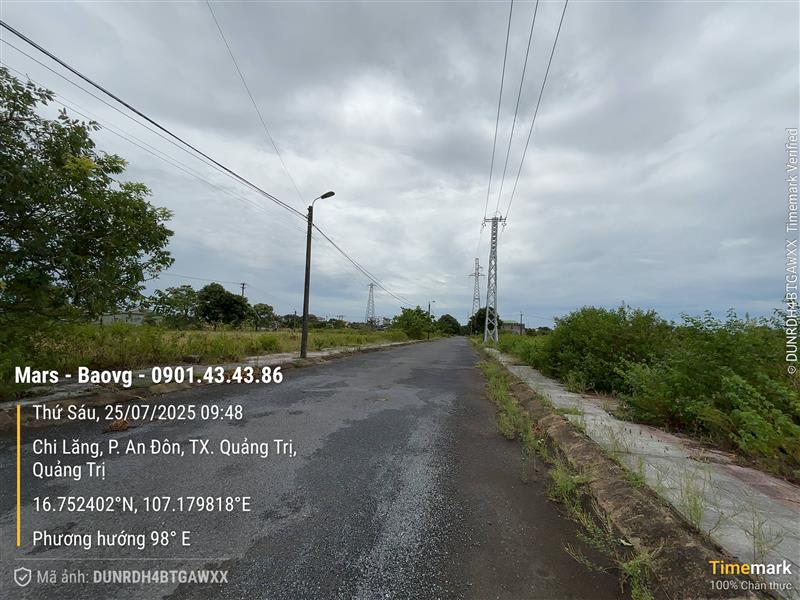 Đất KĐT Bắc Thành Cổ 212m² - Mặt tiền đường Chi Lăng, TX Quảng Trị - Sổ đỏ sẵn sàng