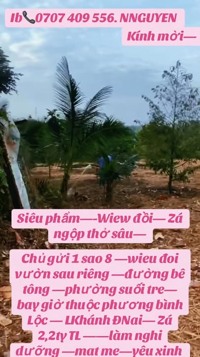 Đất Farm Suối Tre Long Khánh 1800m² giá 2.2 tỷ - Cảnh quan tuyệt đẹp!
