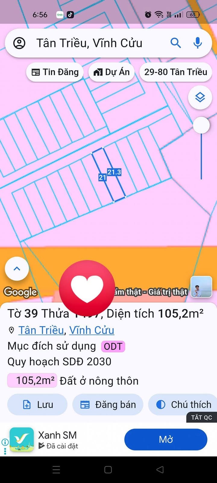 Đất Sổ Riêng Thổ Cư Trảng Bom - 105m² - Chỉ 2 Tỷ/Lô