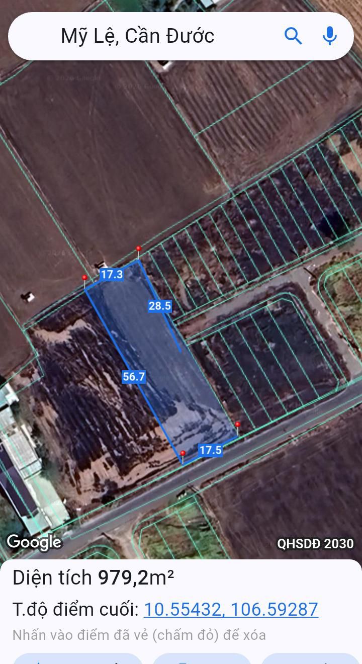 Đất lúa 1000m² xã Mỹ Lệ - Đường nhựa 9m, giá 2.8 tỷ - Cơ hội đầu tư tuyệt vời!