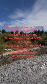 Đất thổ cư Long Hải, Bà Rịa - Vũng Tàu 325m² giá 4.225 tỷ - Hướng Tây Nam, vị trí đắc địa!