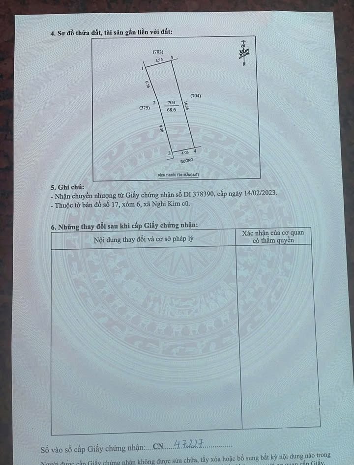 Đất nền Xóm 6 Nghi Kim 68.6m² giá 1.58 tỷ - Vị trí tiềm năng chờ phát triển!