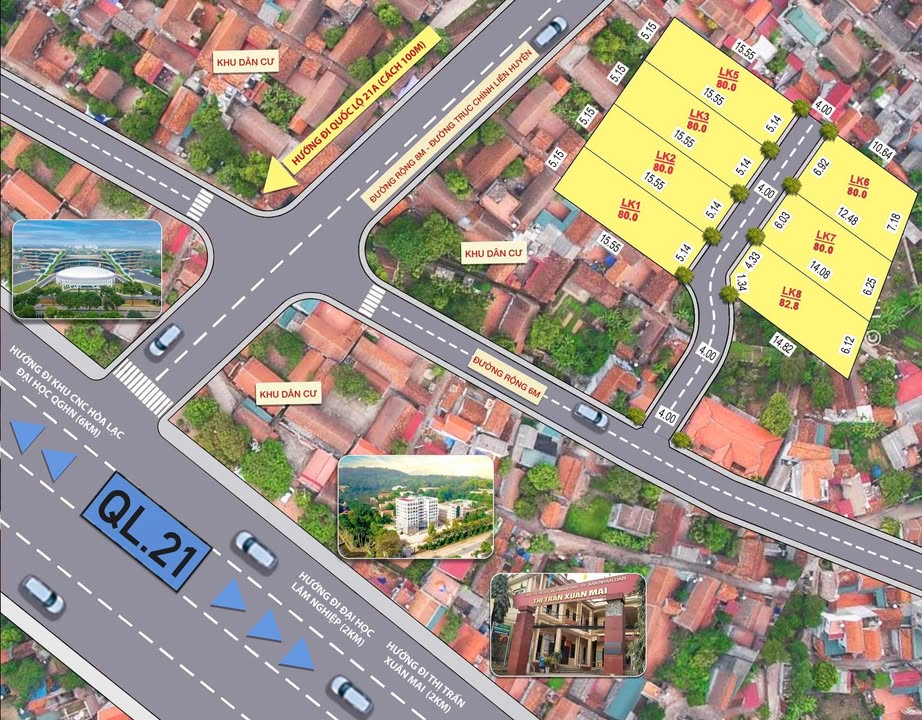 Đất nền thổ cư 80m² tại Thị trấn Xuân Mai - Sổ hồng chính chủ, giá chỉ 1.4 tỷ!