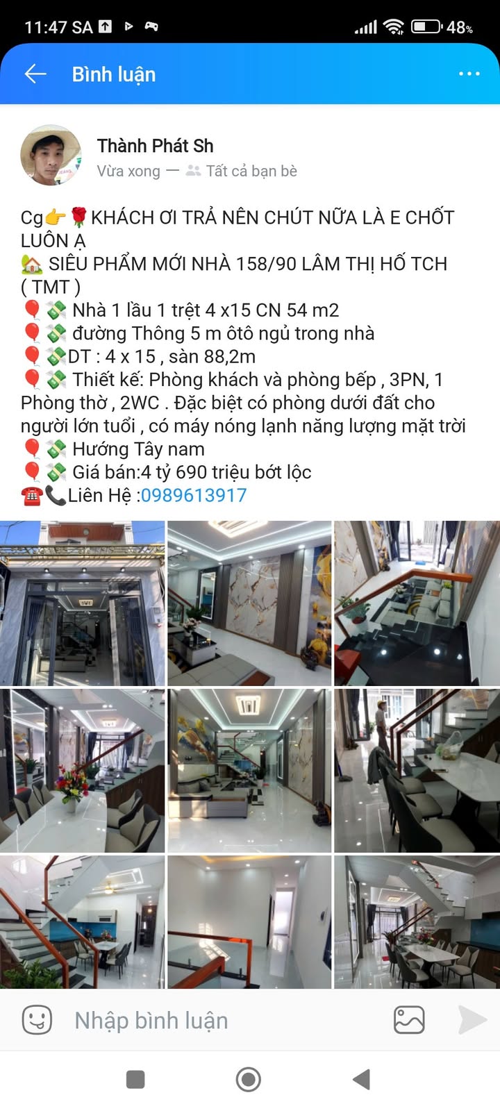 Nhà phố 158/90 Lâm Thị Hố, Quận 12, 54m² - Giá 4.69 tỷ, Sẵn sàng giao dịch!