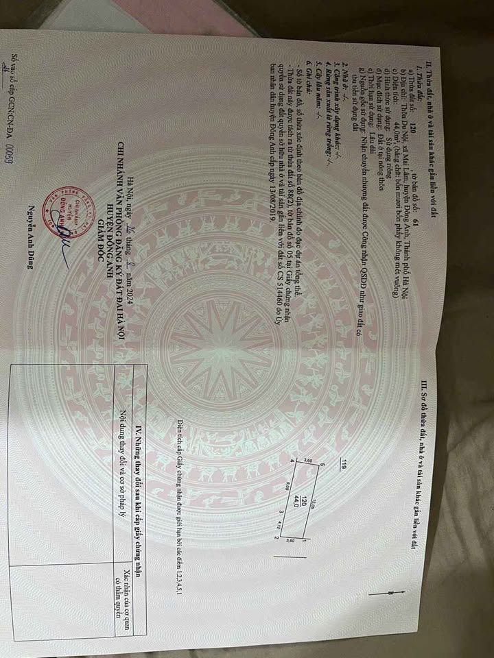 Đất nền Du Nội, Đông Anh 44m² giá 5 tỷ - Vị trí thuận tiện, đầu tư sinh lời!