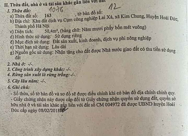 Đất dịch vụ Bồ Câu, Lai Xá, Hoài Đức 50.4m² - Đầu tư sinh lời hấp dẫn!