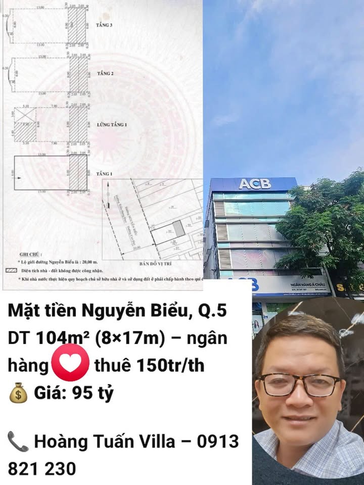 FrontHouse cho thuê mặt tiền Nguyễn Biểu, Quận 5 - Đầu tư sinh lời 95 tỷ!