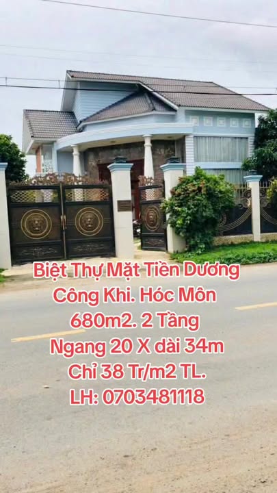 Biệt thự sân vườn 680m² tại Hóc Môn - Hồ bơi sang trọng, giá chỉ 26.5 tỷ!
