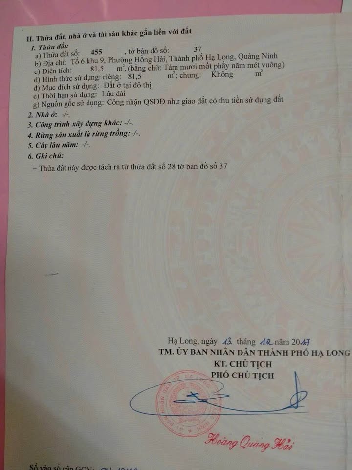 Đất nền Phường Hồng Hải, Hạ Long 81,5m² giá 1,6 tỷ - Cơ hội đầu tư tuyệt vời!