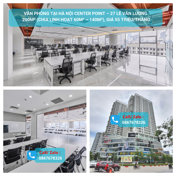 Văn phòng cho thuê tại Hà Nội Center Point 200m² giá 55 triệu - Không gian làm việc đầy đủ tiện nghi!