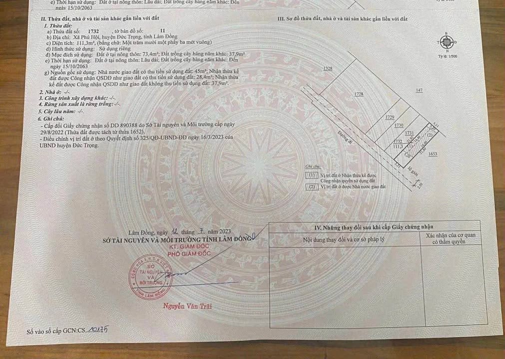 Đất thổ cư gần Nhà hàng Nam Giang - Đức Trọng 117m² giá 1.1 tỷ - Cơ hội đầu tư hấp dẫn!