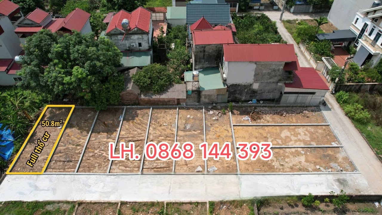 Lô đất thổ cư 50.8m² tại Mê Linh, Hà Nội giá 2.59 tỷ - Đầu tư sinh lời ngay!