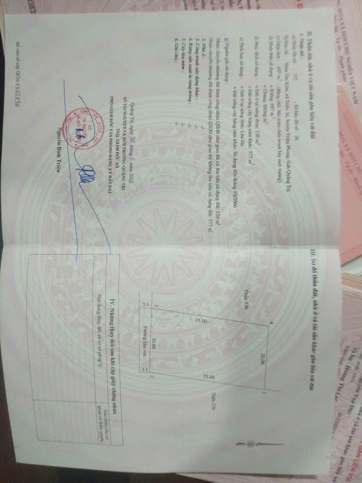 Đất ở Thị Trấn Ái Tử, Huyện Triệu Phong, 700m² giá chỉ 400 triệu - Cơ hội đầu tư tuyệt vời!