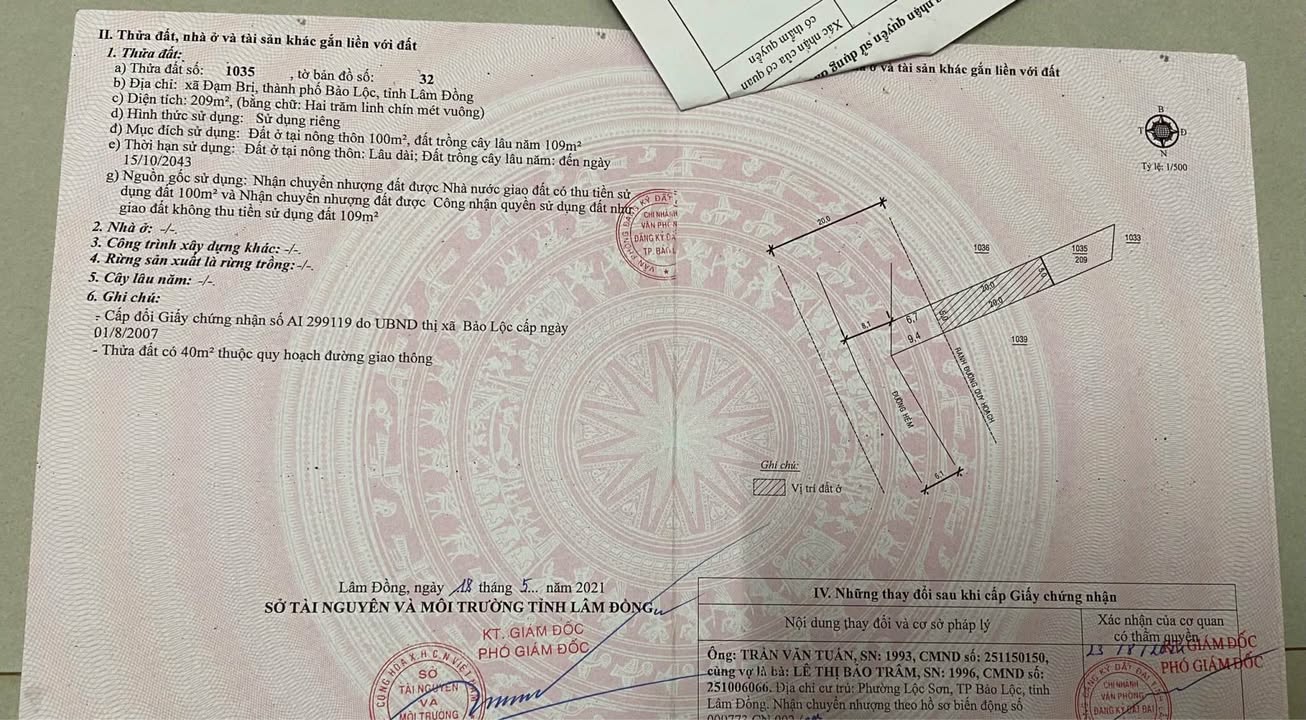 Đất nền Bảo Lộc 200m² giá 1,7 tỷ - Mặt tiền đường Phó Đức Chính, tiện ích đầy đủ!