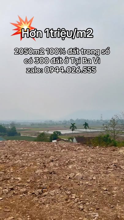 Đất nền 2050m² tại Ba Vì, Hà Nội giá chỉ 2.152 tỷ - Sổ đỏ chính chủ!