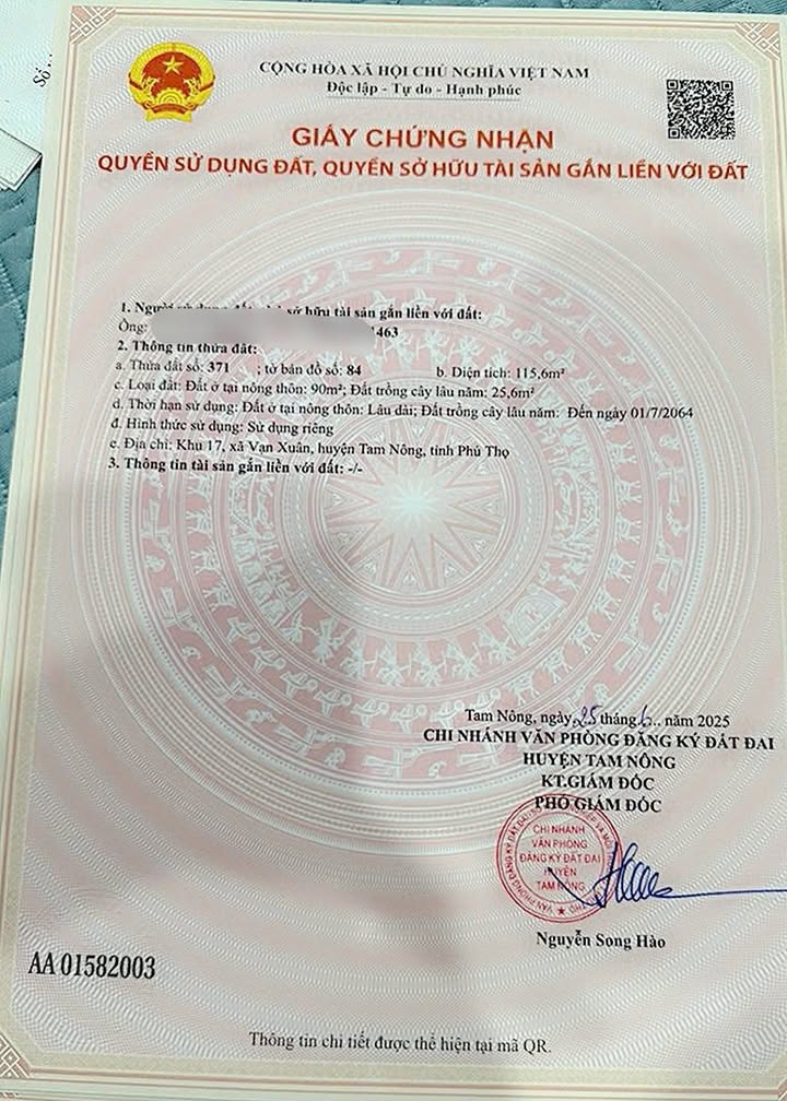 Đất nền Khu 17 Vạn Xuân, Tam Nông 115.6m² giá 500 triệu - Đầu tư sinh lời ngay!