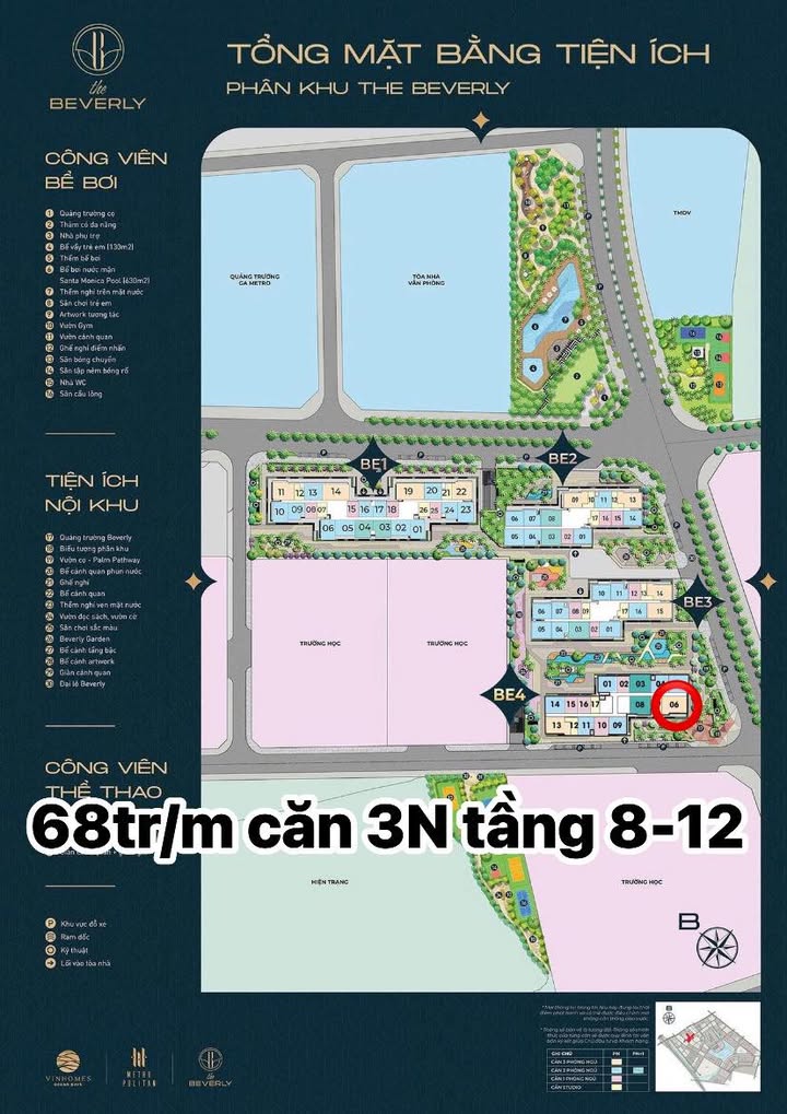 Căn hộ The Beverly Gia Lâm 87,7m² giá 6 tỷ - Căn góc 3PN lý tưởng cho gia đình!