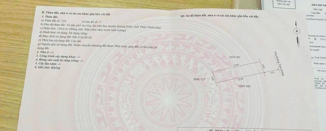 FrontHouse mặt tiền đường Tam Giang, Quảng Điền, 120m² giá 1.2 tỷ - Đầu tư sinh lời ngay!