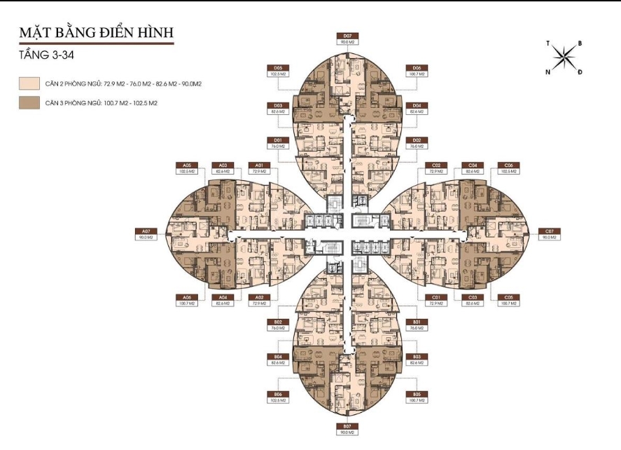 Căn hộ 3PN Phương Liệt 102m² giá 103 triệu - Bàn giao full nội thất cao cấp!