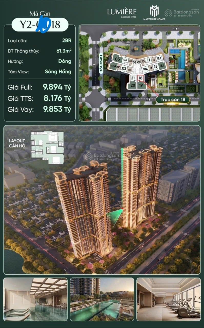 Căn hộ Lumière Cổ Loa 61m² giá 8.3 tỷ - Không chênh, trực tiếp từ chủ!