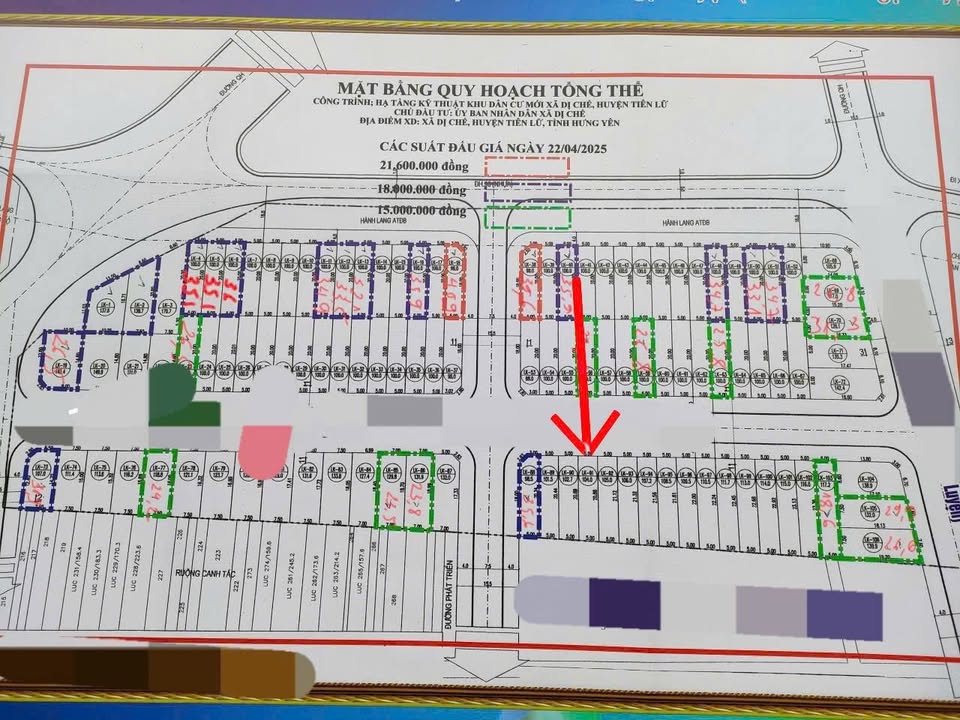 Đất đấu giá Thị trấn Vương, Tiên Lữ, Hưng Yên 104m² giá 2.75 tỷ - Vị trí kinh doanh đắc địa!