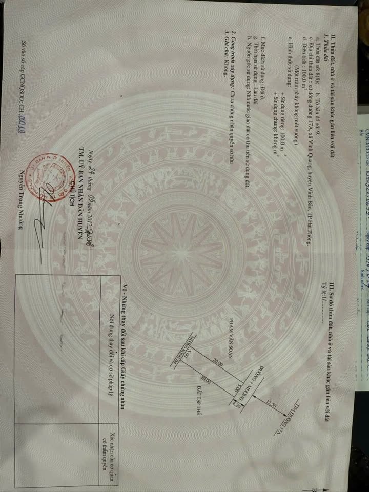 Đất nền Vĩnh Quang, Vĩnh Bảo 100m² giá 3.4 tỷ - Cơ hội đầu tư tuyệt vời!