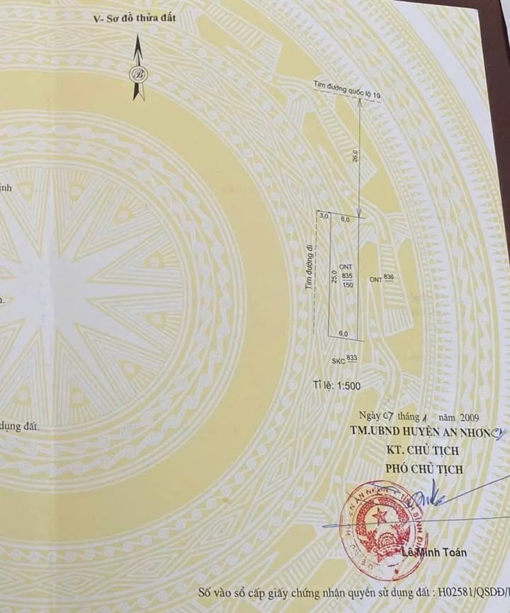 Lô đất mặt tiền Quốc lộ 19 Nhơn Tân 150m² - Sổ đỏ chính chủ, giá thỏa thuận!