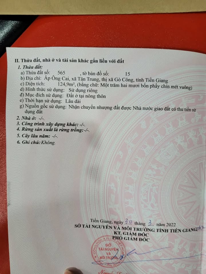 Đất nền liền kề Khu Phố Ông Cai, Gò Công 125m² giá chỉ từ 300 triệu - Cơ hội đầu tư hấp dẫn!