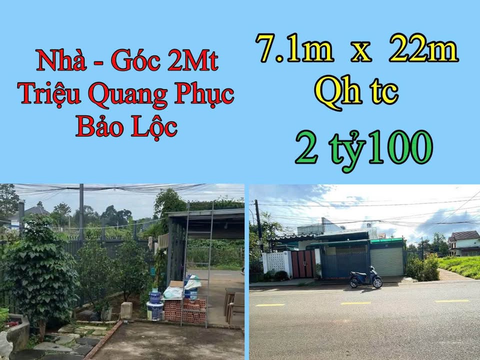 Nhà góc 2 mặt tiền Triệu Quang Phục, Bảo Lộc 157m² giá 2.1 tỷ - Sẵn sàng vào ở!
