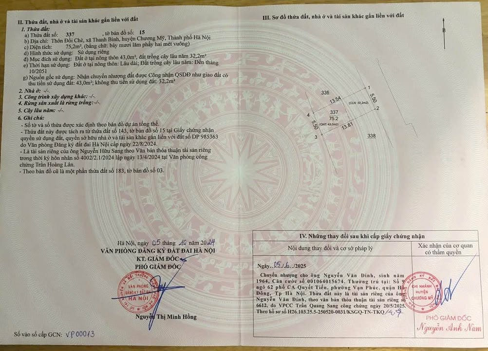 Đất thổ cư 75m² Quốc lộ 6, Chương Mỹ, Hà Nội - Giá 2 tỷ, kinh doanh tốt!