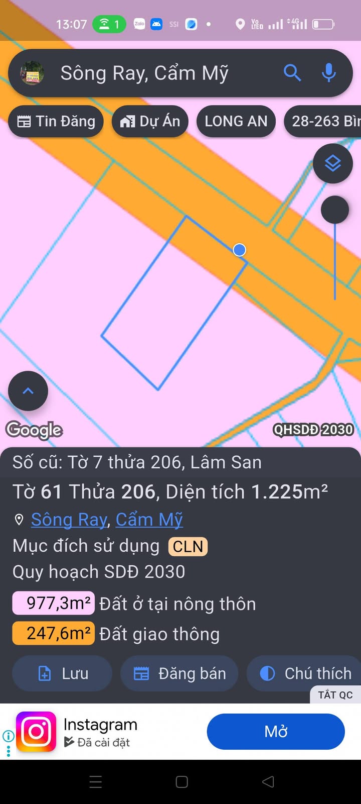 Đất nền Xã Lam Điền 1225m² giá thỏa thuận - Đầu tư lý tưởng