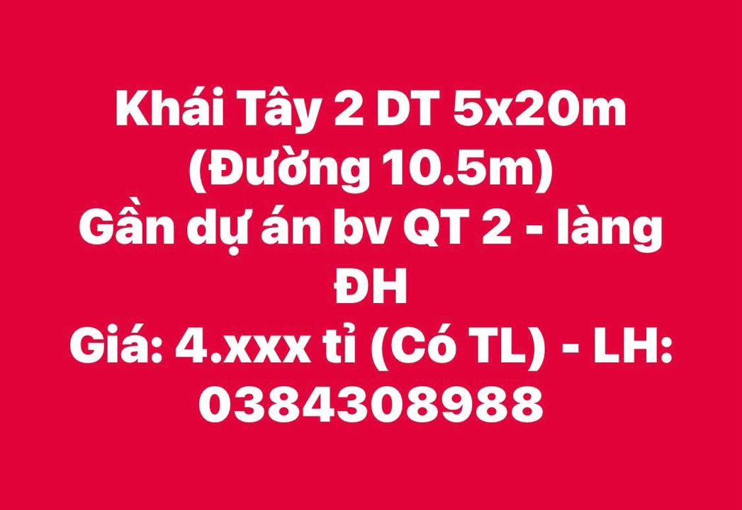Đất nền khu dân cư Bá Tùng Hoà Quý 100m² giá 4 tỷ - Đầu tư sinh lời ngay!