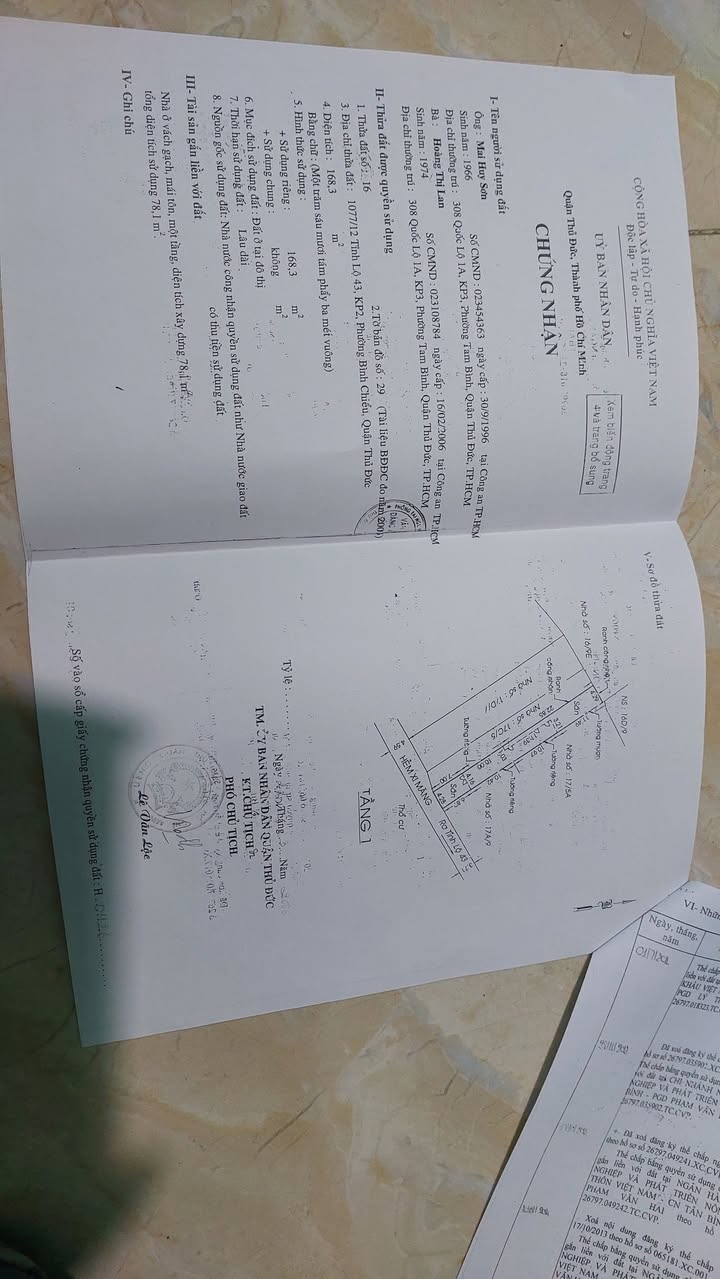 Bán đất Tam Bình Thủ Đức 168.3m² Sổ hồng - Giá tốt