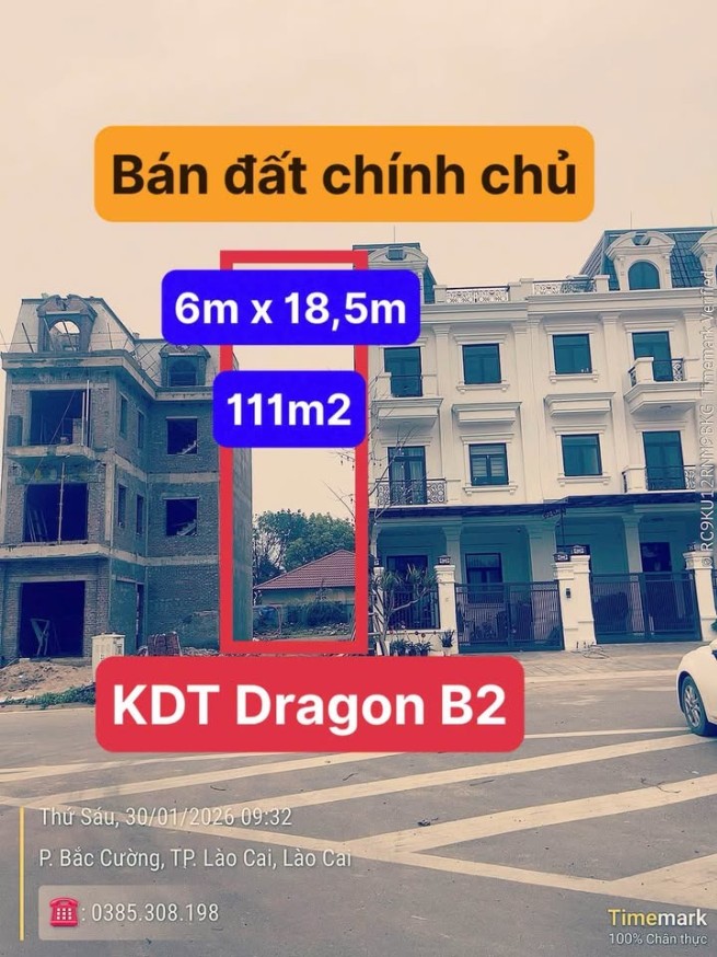 Đất mặt tiền kinh doanh Bắc Cường, Lào Cai 111m² giá 2.55 tỷ - Sổ đỏ chính chủ!