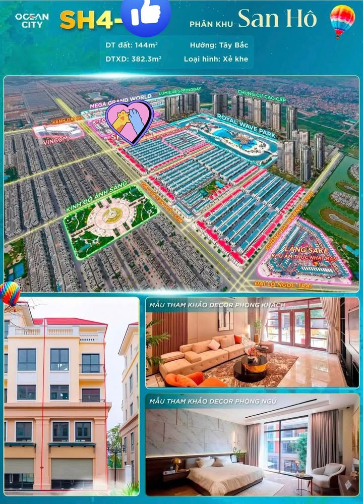 Shophouse 2 Mặt Tiền Ocean Park 2 - Kinh Doanh Sầm Uất, View Công Viên