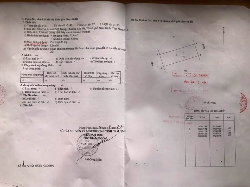 Đất Nền Mỹ Trung, Nam Định - 75m², Hướng Đông Bắc, Giá 3.3 Tỷ